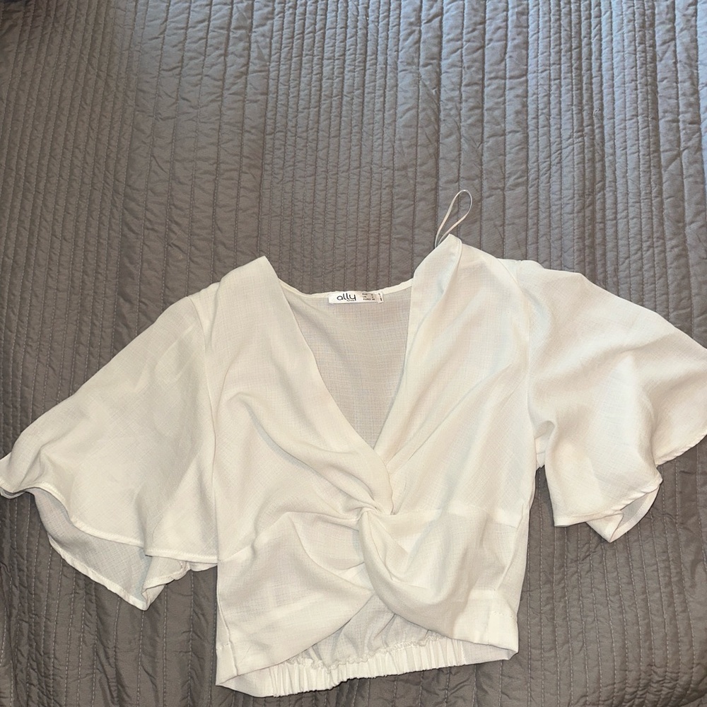Chic White Wrap crop Top